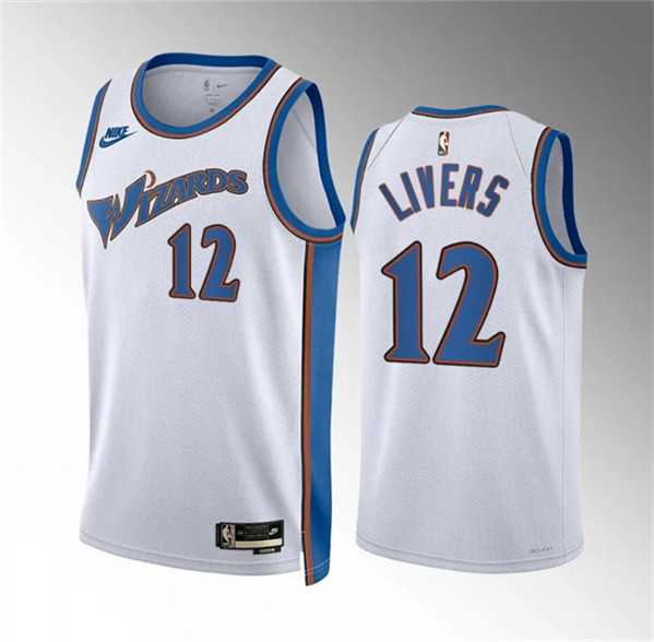 Mens Washington Wizards #12 Isaiah Livers White Classic Edition Stitched Basketball Jersey Dzhi->washington wizards->NBA Jersey